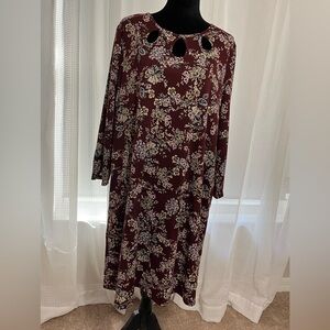 Apt.9 Burgundy Textured Print Dress - NWT $50 - Nice Christmas Dress